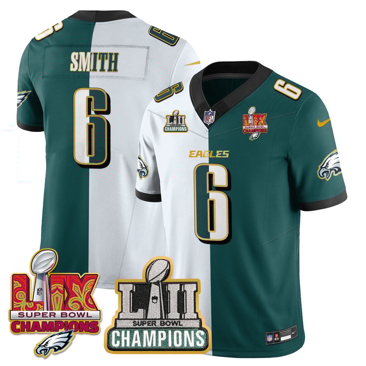 Devonta Smith 6 Philadelphia Eagles Lii-lix Super Bowl Champions Vapor Limited Gold Jersey - Split Js3541