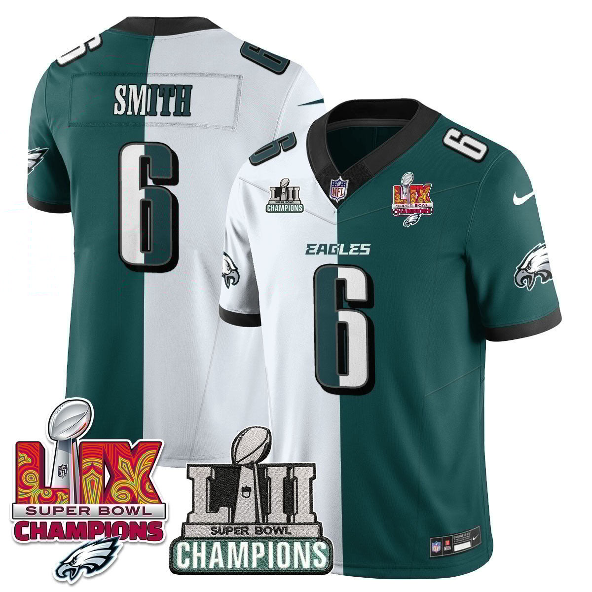 Devonta Smith 6 Philadelphia Eagles Lii-lix Super Bowl Champions Vapor Limited Jersey - Split Js5406