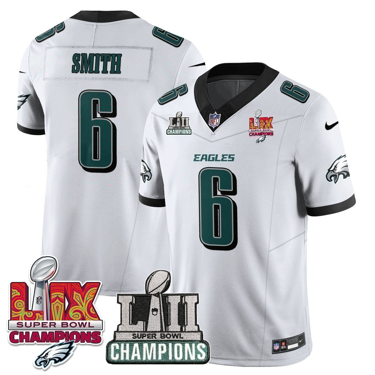 Devonta Smith 6 Philadelphia Eagles Lii-lix Super Bowl Champions Vapor Limited Jersey - White Js8978