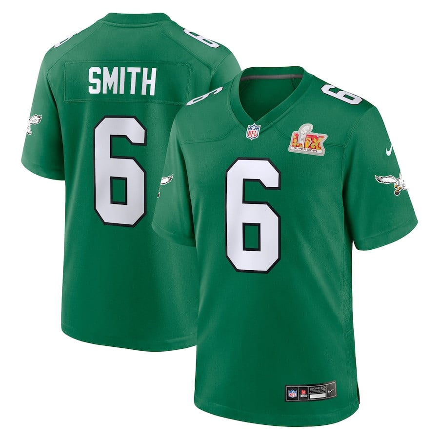 Devonta Smith 6 Philadelphia Eagles Super Bowl Lix 2nd Alternate Game Jersey - Kelly Green Js5473