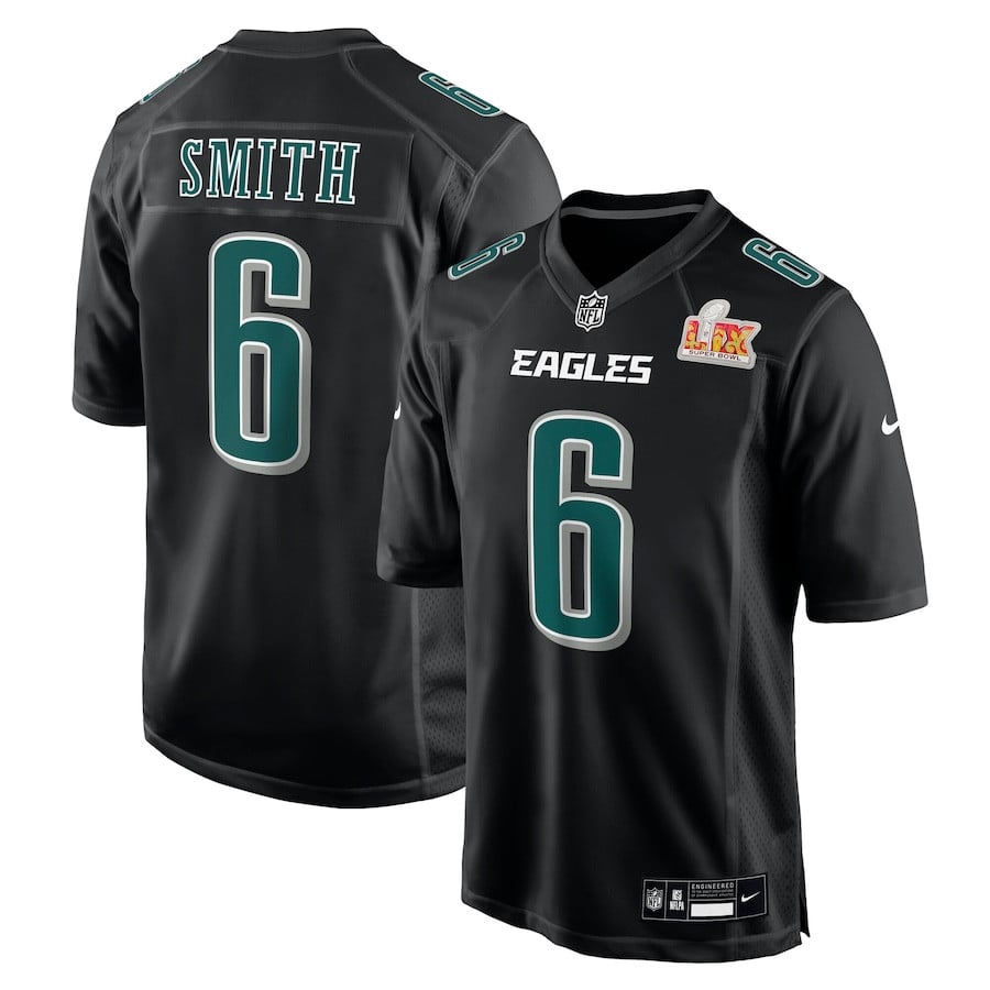 Devonta Smith 6 Philadelphia Eagles Super Bowl Lix Fashion Game Player Jersey - Carbon Black Js1896