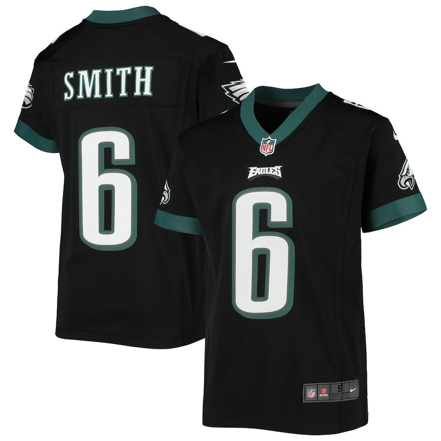 Devonta Smith 6 Philadelphia Eagles Youth Game Jersey - Black Js2657