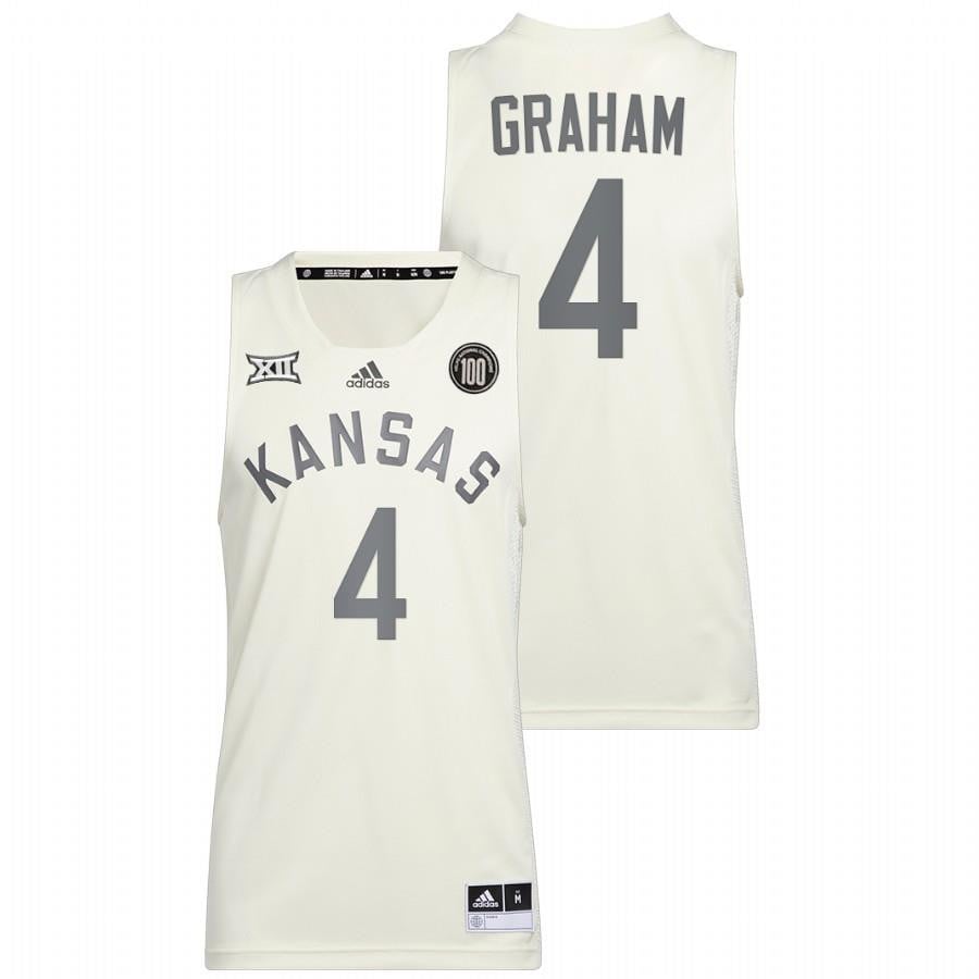 Devonte' Graham 4 White Kansas Jayhawks Basketball Reverse Retro Jersey