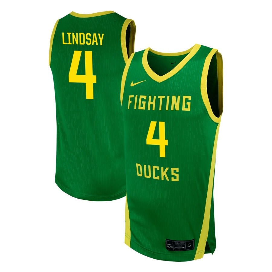 Dez Lindsay 4 Oregon Ducks Nil Men's Basketball Jersey - Green