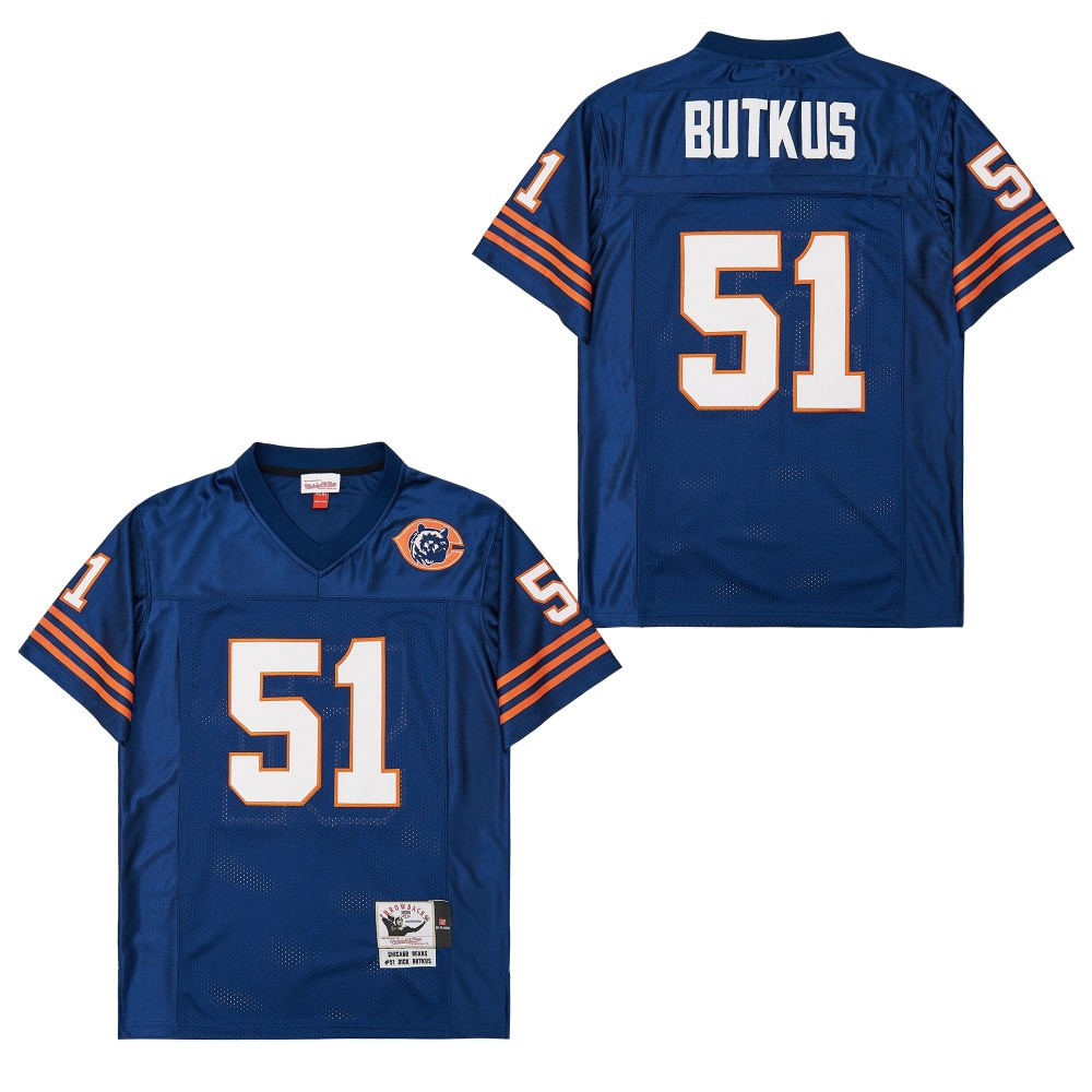 Dick Butkus 51 Chicago Bears Retro Throwback Men Jersey - Navy Js2305