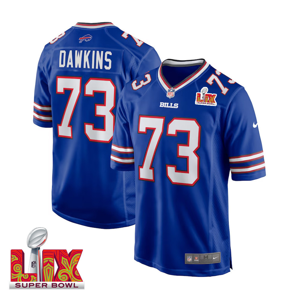 Dion Dawkins #73 Buffalo Bills Super Bowl Lix Jersey - Men's - Royal Js9127