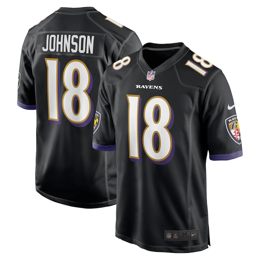 Diontae Johnson 18 Baltimore Ravens Alternate Player Game Men Jersey - Black Js1559