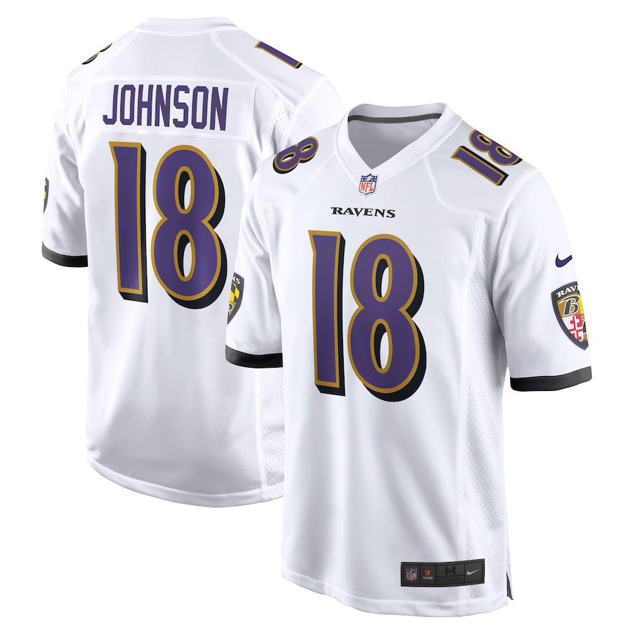 Diontae Johnson 18 Baltimore Ravens Player Game Men Jersey - White Js8532