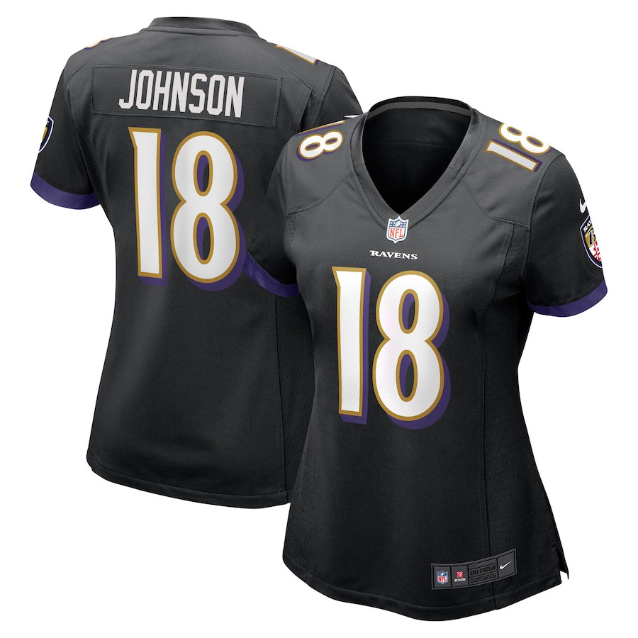 Diontae Johnson 18 Baltimore Ravens Women's Alternate Player Game Jersey - Black Js6240