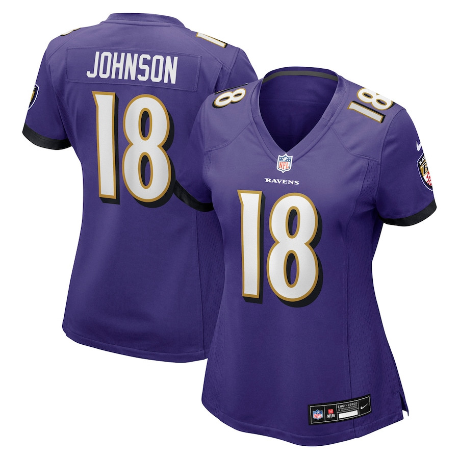 Diontae Johnson 18 Baltimore Ravens Women's Player Game Jersey - Purple Js6608