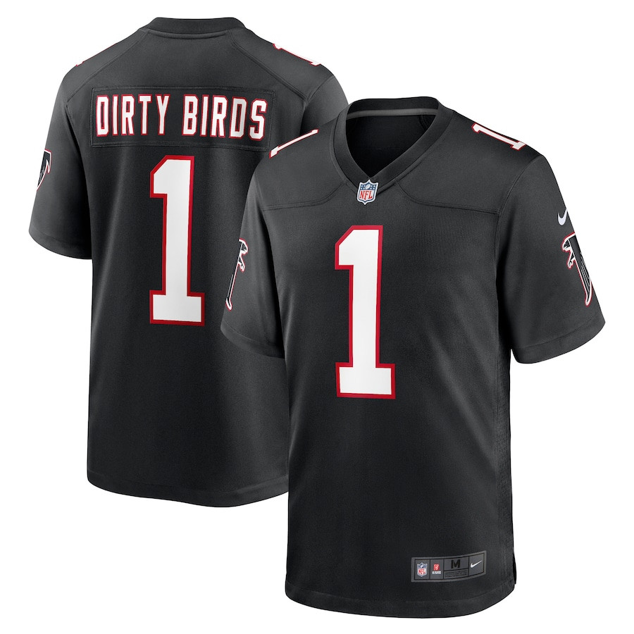 Dirty Birds 1 Atlanta Falcons Men Throwback Game Jersey - Black Js3674