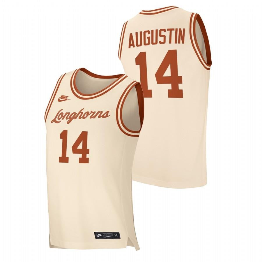 D.j. Augustin 14 Texas Longhorns Cream Retro Basketball Jersey