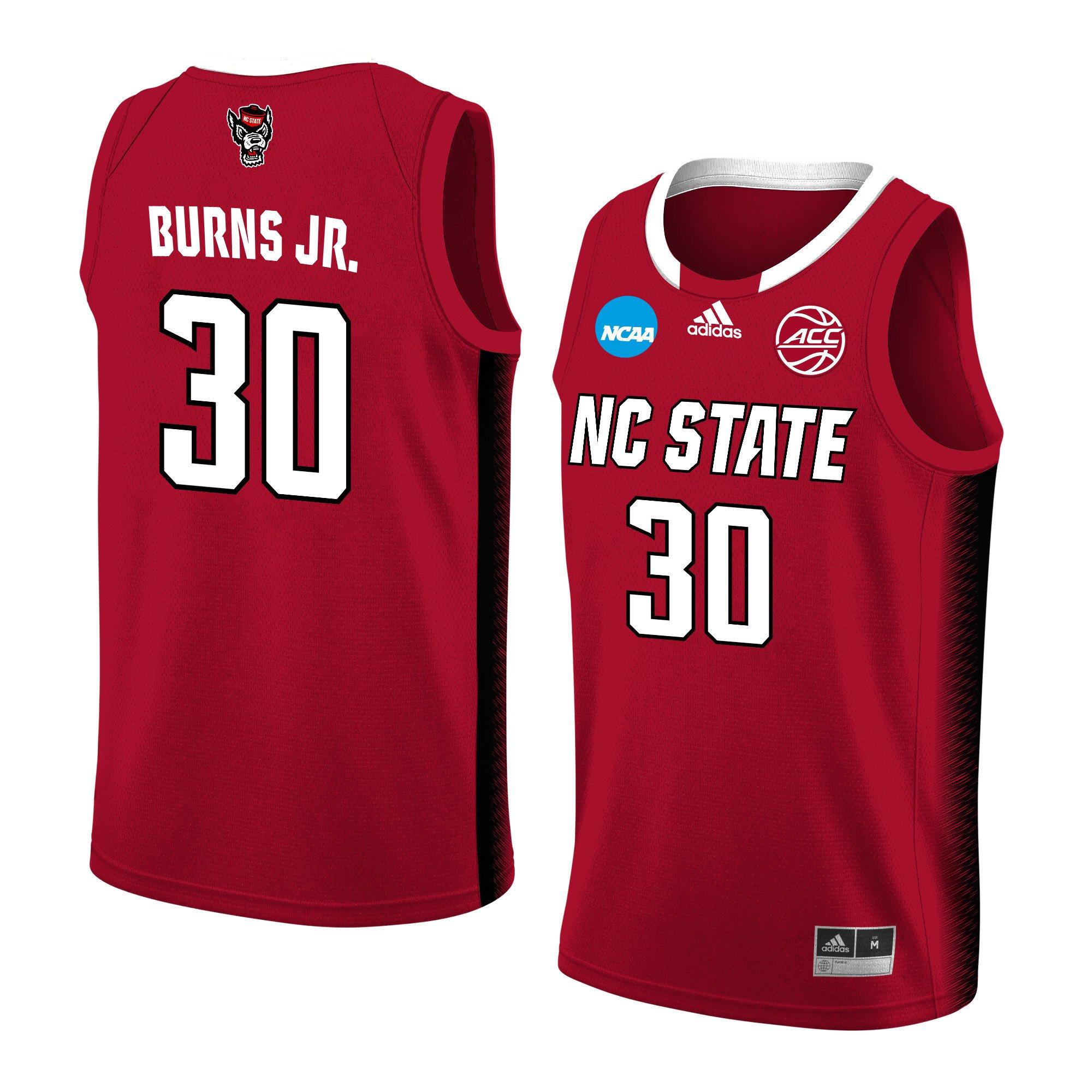 Dj Burns Jr. 30 Nc State Wolfpack 2024 Men's Basketball Jersey - Red, Unisex Jersey