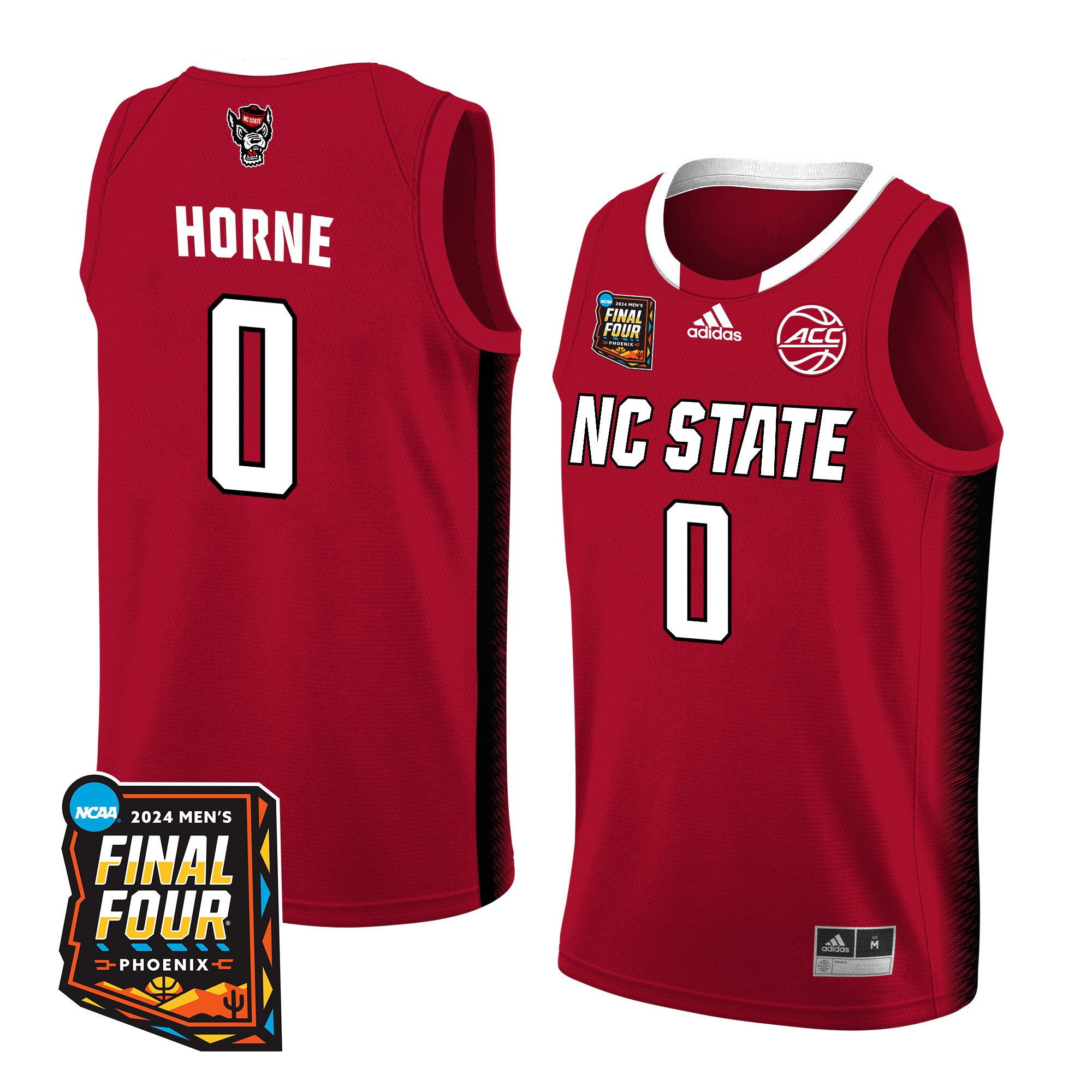 Dj Horne Nc State 2024 Men's Final Four Patch Basketball Jersey - Red/white