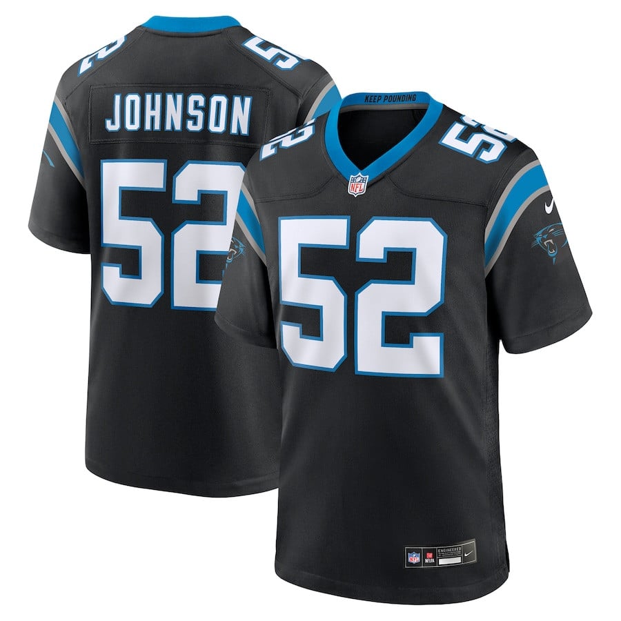 Dj Johnson 52 Carolina Panthers Game Men Jersey - Black Js2533