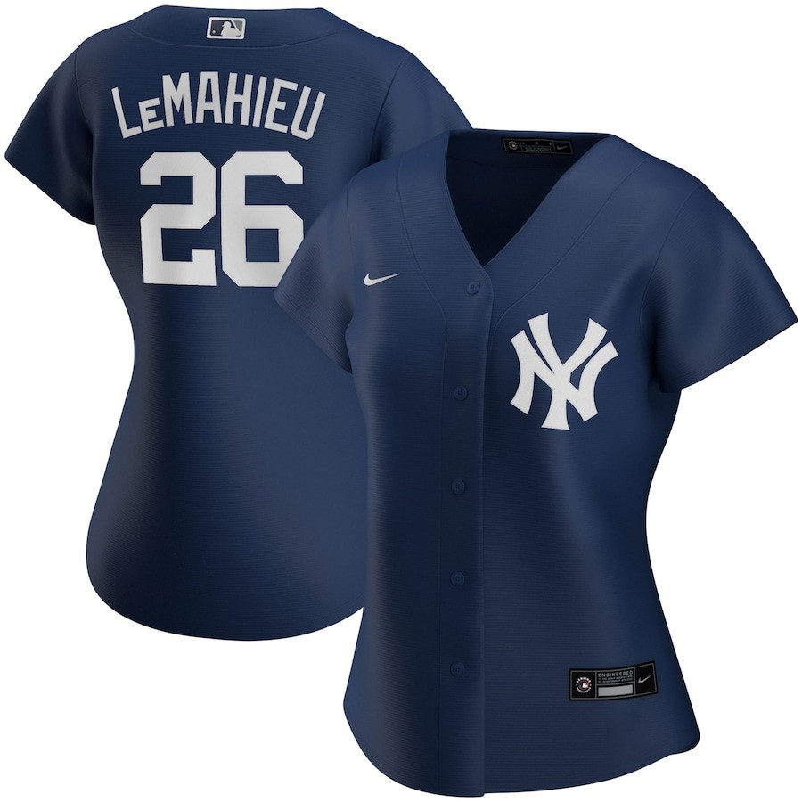 Dj Lemahieu 26 New York Yankees Women's Alternate Player Jersey - Navy