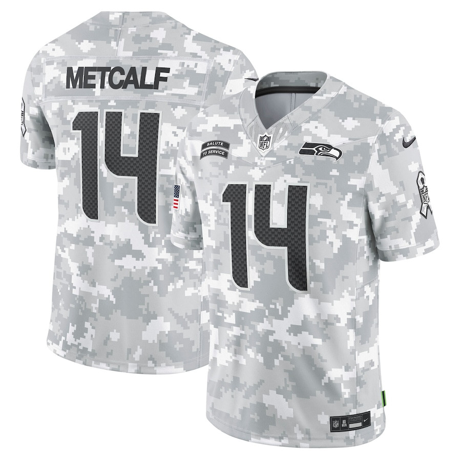 Dk Metcalf 14 Seattle Seahawks 2024 Salute To Service Limited Men Jersey - Arctic Camo Js4307