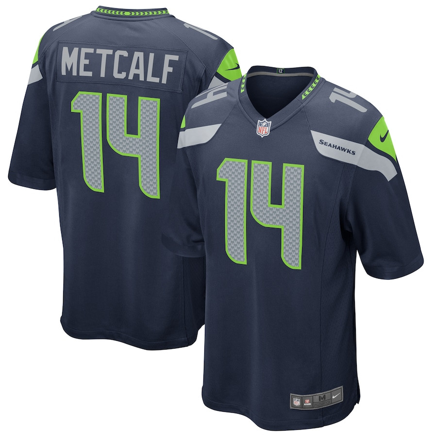 Dk Metcalf 14 Seattle Seahawks Men Game Jersey - College Navy Js2122