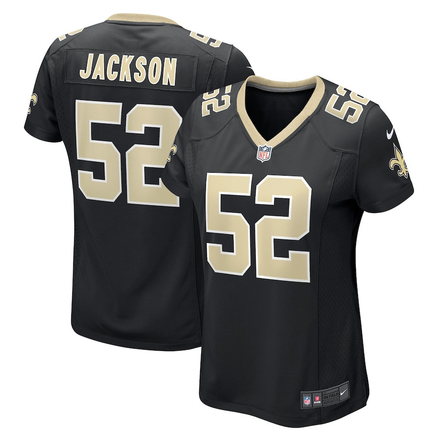 D'marco Jackson 52 New Orleans Saints Women's Game Jersey - Black Js4648