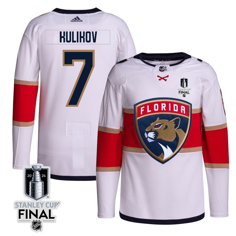 Dmitry Kulikov 7 Florida Panthers 2024 Stanley Cup Final Away Breakaway Jersey - Men, White