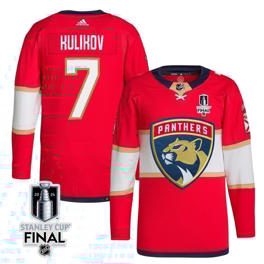 Dmitry Kulikov 7 Florida Panthers 2024 Stanley Cup Final Home Breakaway Jersey - Men, Red