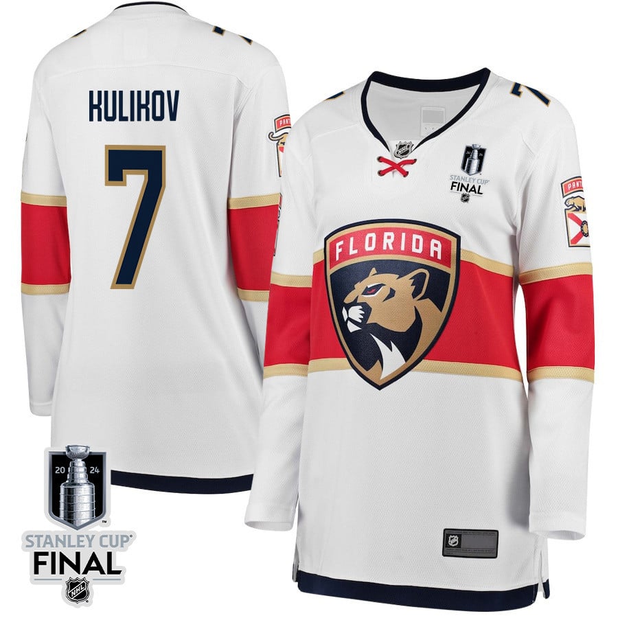 Dmitry Kulikov 7 Florida Panthers 2024 Stanley Cup Final Women's Away Breakaway Jersey - White