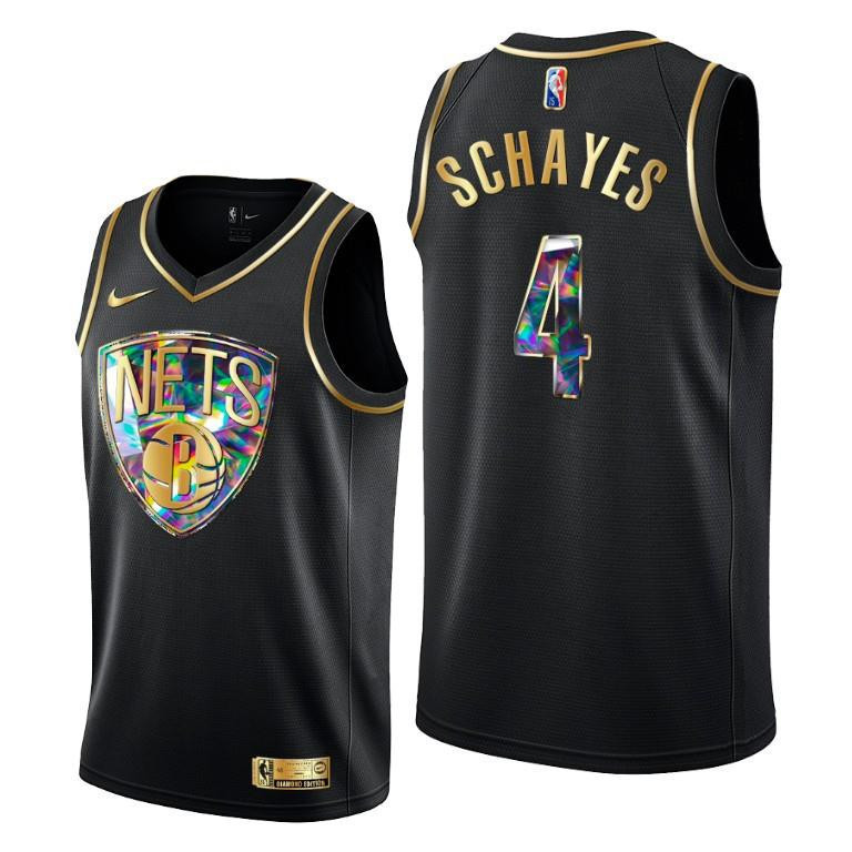 Dolph Schayes 4 Brooklyn Nets 75th Anniversary Team Black Jersey - Men