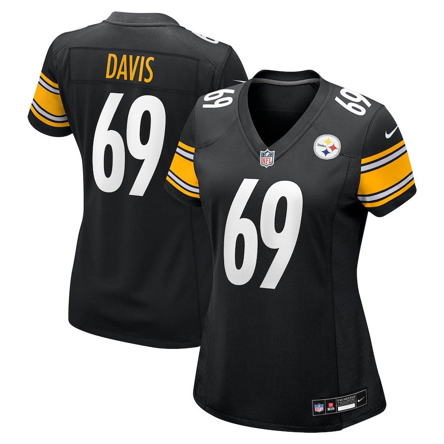 Domenique Davis 69 Pittsburgh Steelers Women's Game Jersey - Black Js1783