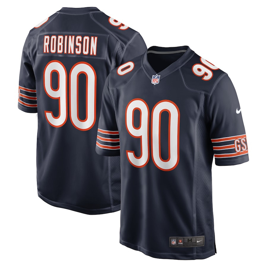 Dominique Robinson 90 Chicago Bears Game Men Jersey - Navy Js1946