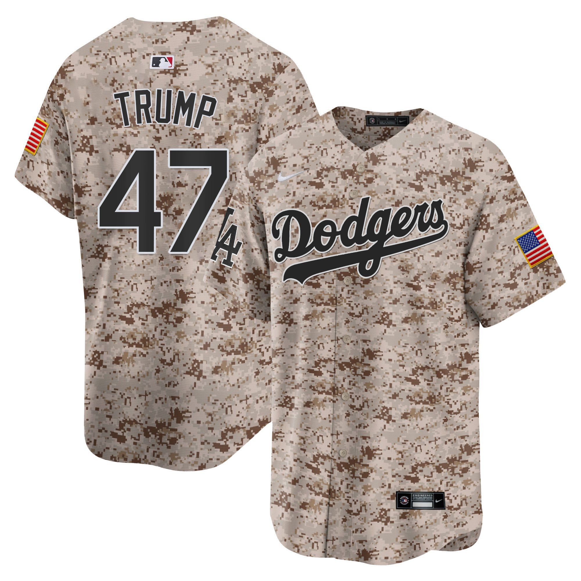 Donald Trump 47 Los Angeles Dodgers Usmc Alternate Limited Men Jersey - Desert