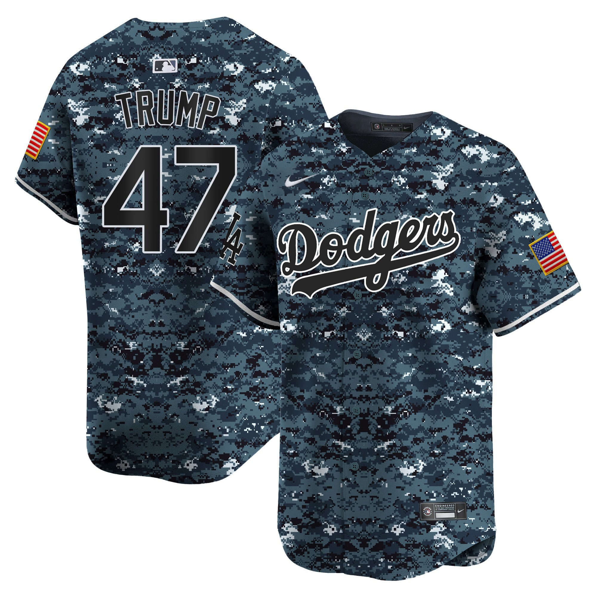 Donald Trump 47 Los Angeles Dodgers Usmc Alternate Limited Men Jersey - Navy