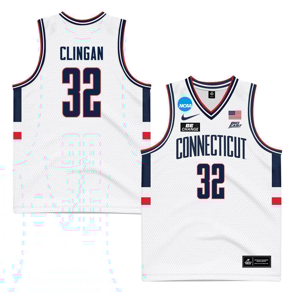 Donovan Clingan 32 Uconn Huskies 2024 Men's Basketball Jersey - White, Unisex Jersey