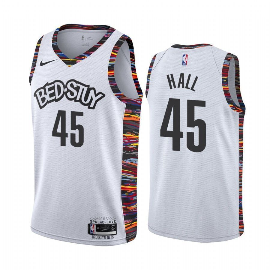 Donta Hall Brooklyn Nets White City Biggie Jersey