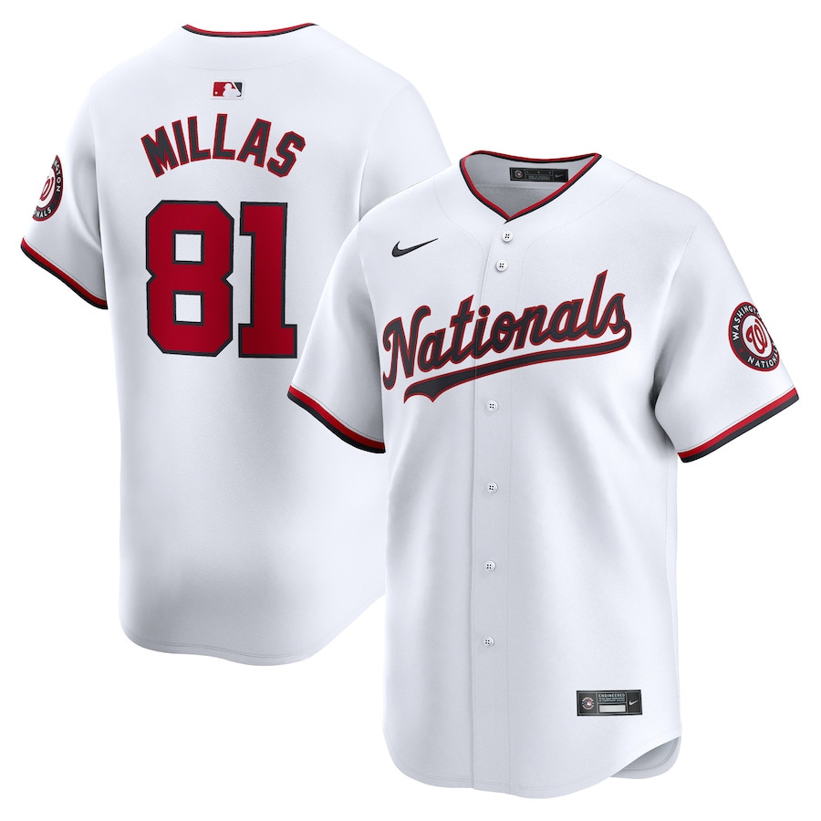 Drew Millas 81 Washington Nationals Home Limited Player Men Jersey - White