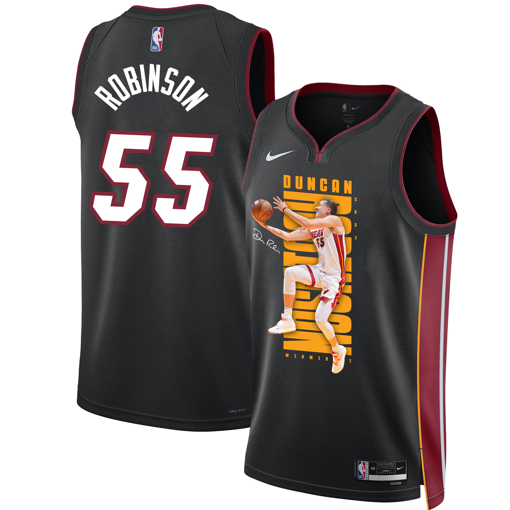 Duncan Robinso 55 Miami Heat Shooting Flair 2023 Nba Champions Swingman Jersey - Black