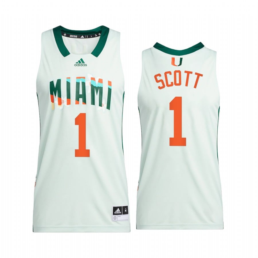 Durand Scott 1 Miami Hurricanes White Jersey Honoring Black Excellence Basketball