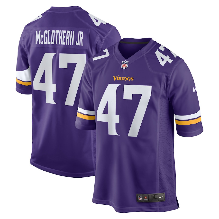 Dwight Mcglothern Jr. 47 Minnesota Vikings Game Men Jersey - Purple Js4715