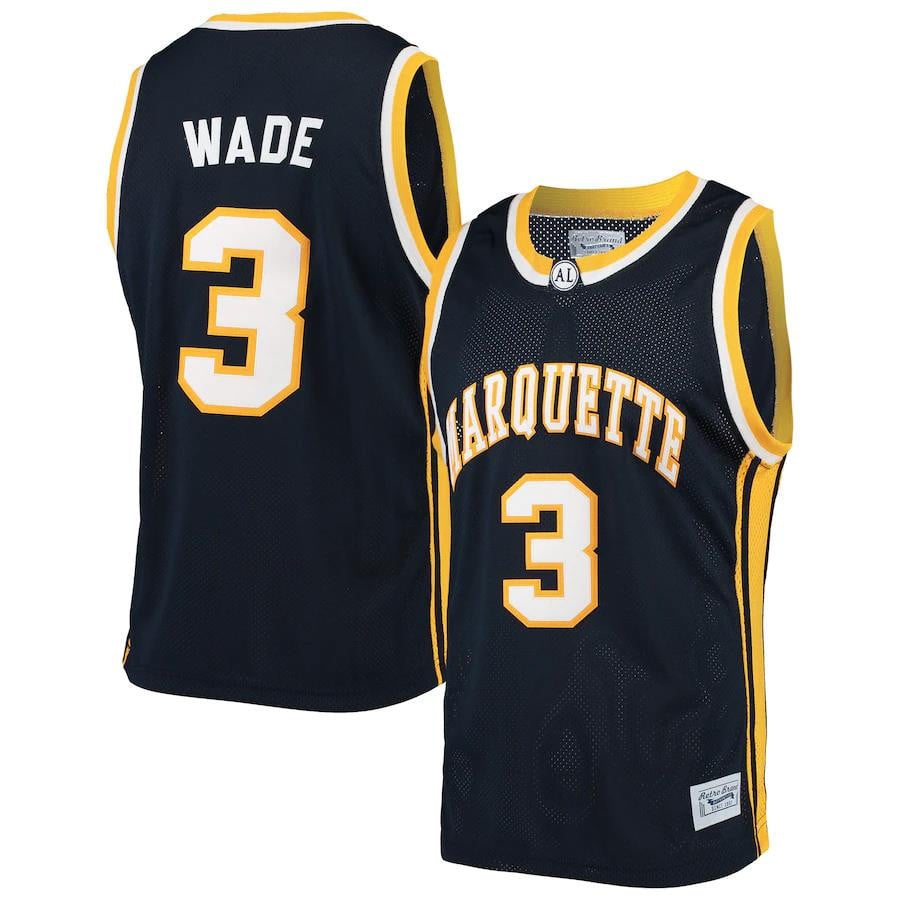 Dwyane Wade Marquette Golden Eagles Original Retro Basketball Jersey - Navy