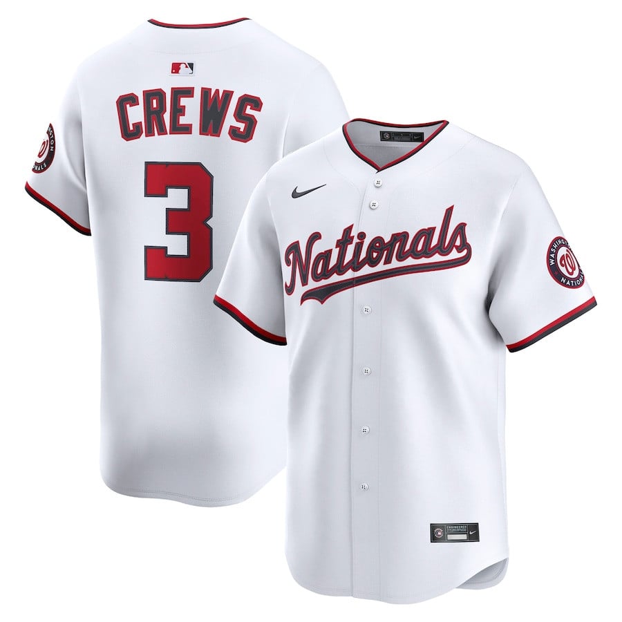 Dylan Crews 3 Washington Nationals Alternate Limited Player Men Jersey - White