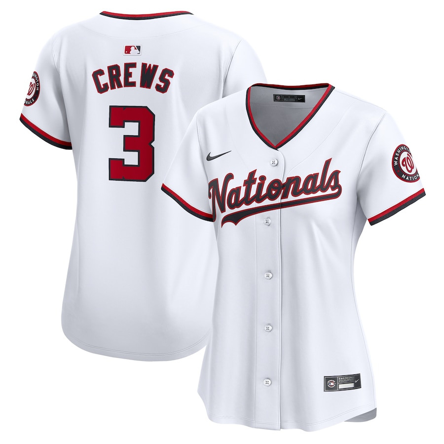 Dylan Crews 3 Washington Nationals Women's Home Limited Player Jersey - White