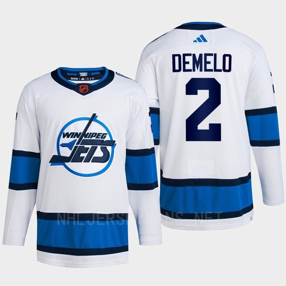 Dylan Demelo 2 Reverse Retro 2.0 2022 Winnipeg Jets White Jersey Primegreen