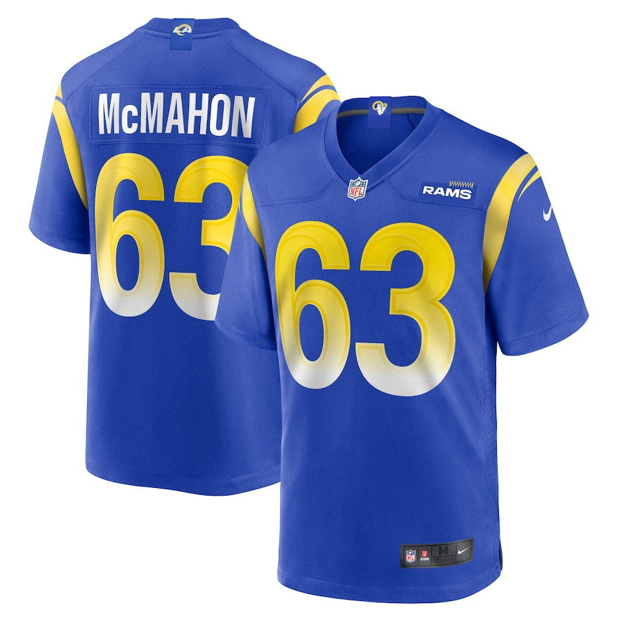Dylan Mcmahon 63 Los Angeles Rams Team Game Men Jersey - Royal Js9744
