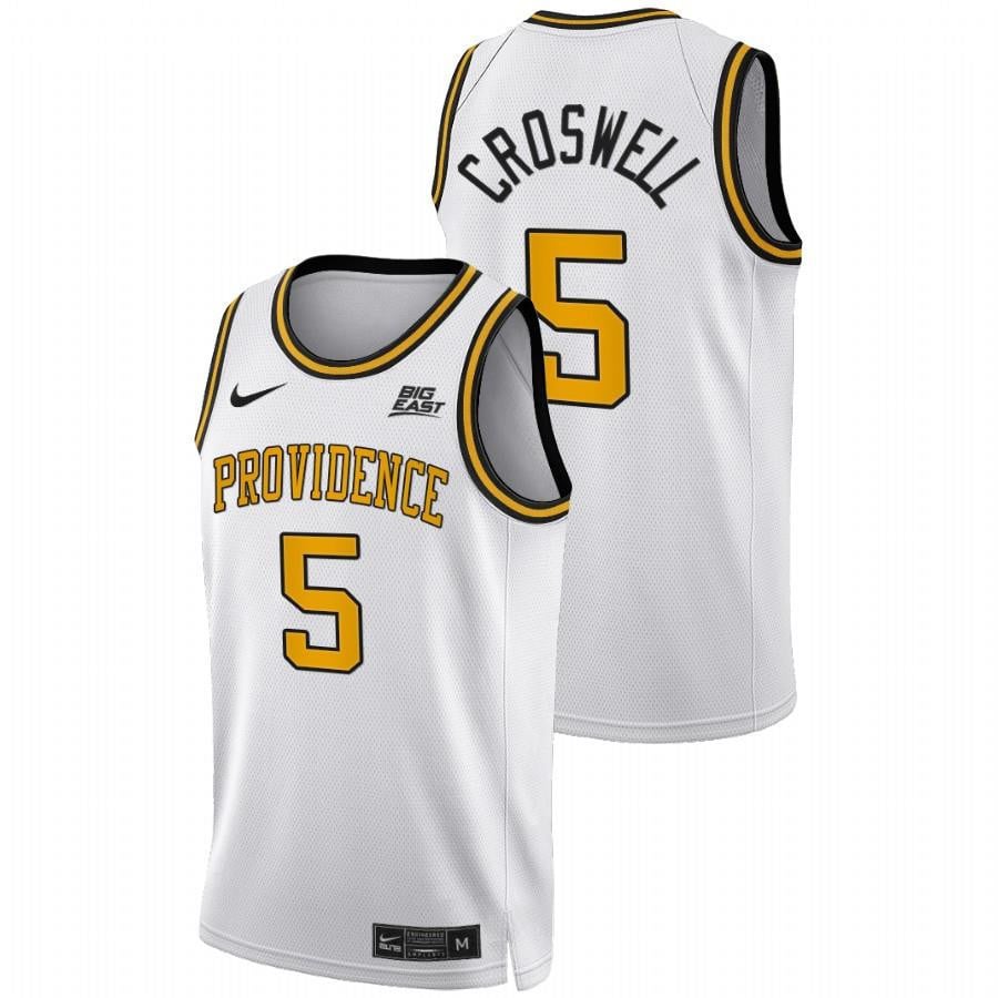 Ed Croswell 5 White Providence Friars 2022 Big East College Basketball Jersey