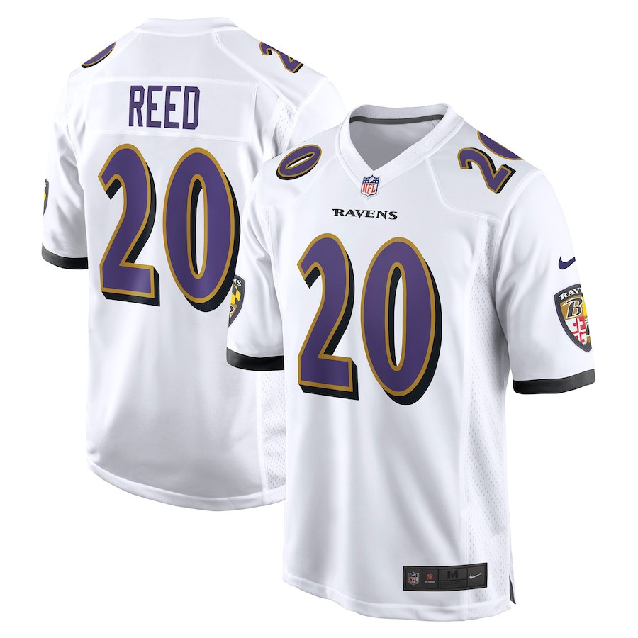 Ed Reed 20 Baltimore Ravens Men Retired Game Jersey - White Js9615