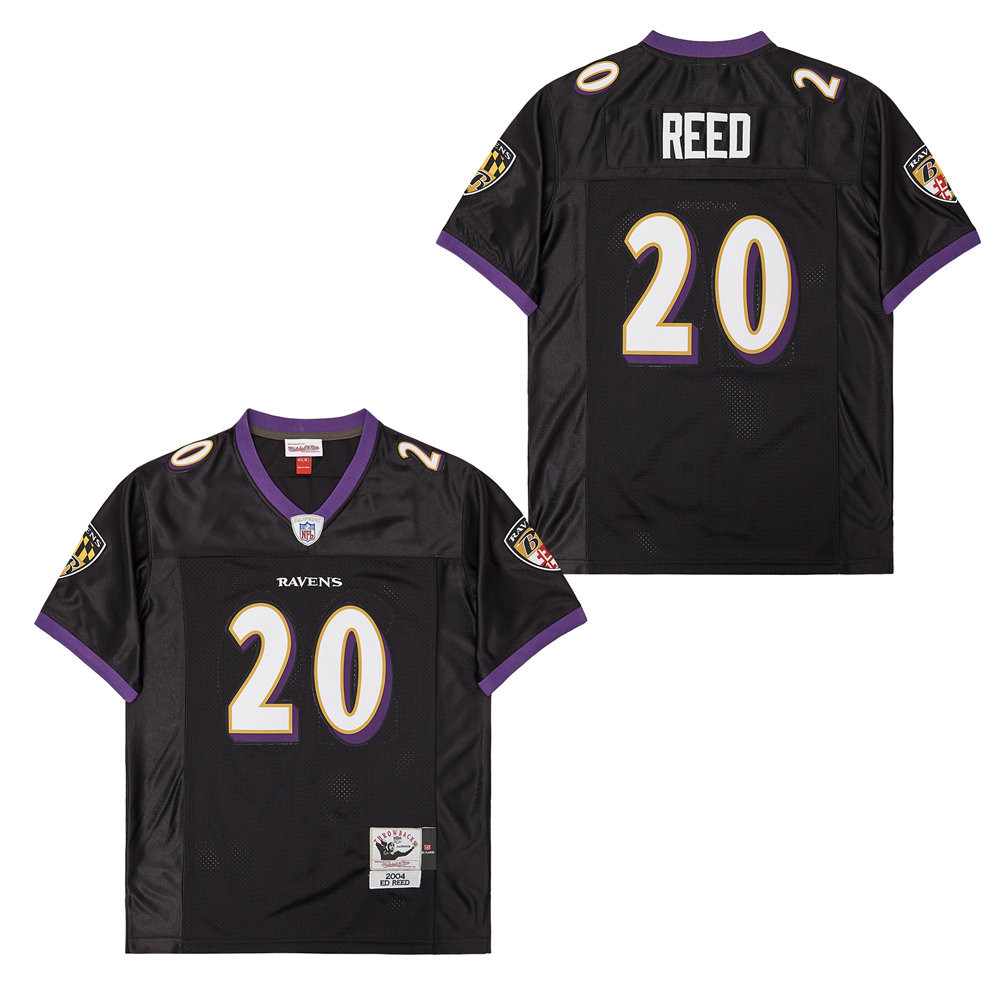 Ed Reed 20 Baltimore Ravens Throwback Men Jersey - Black Js6366