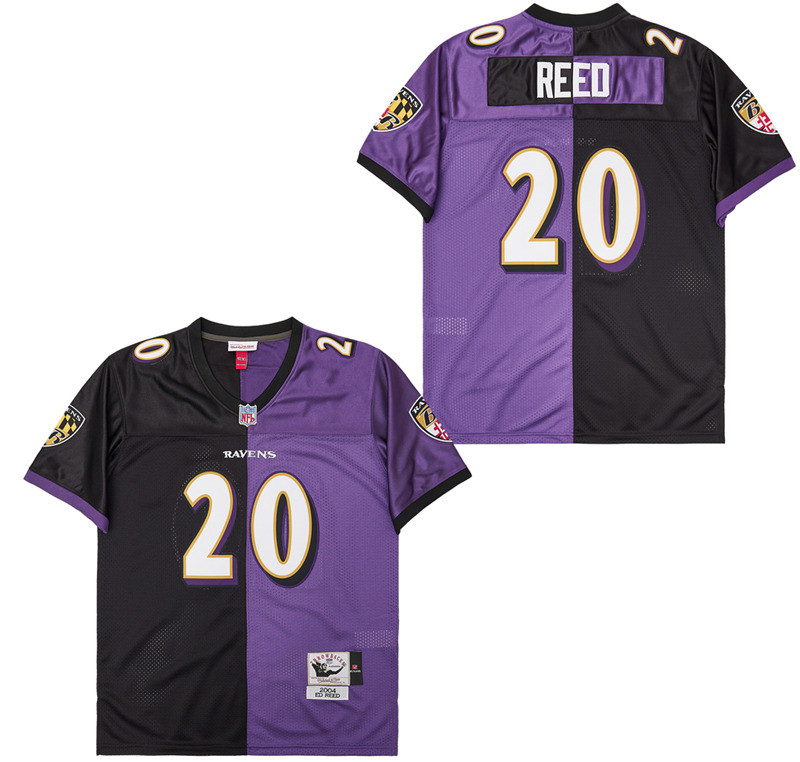 Ed Reed 20 Baltimore Ravens Two-toned Throwback Men Jersey - Purple/black Js5343