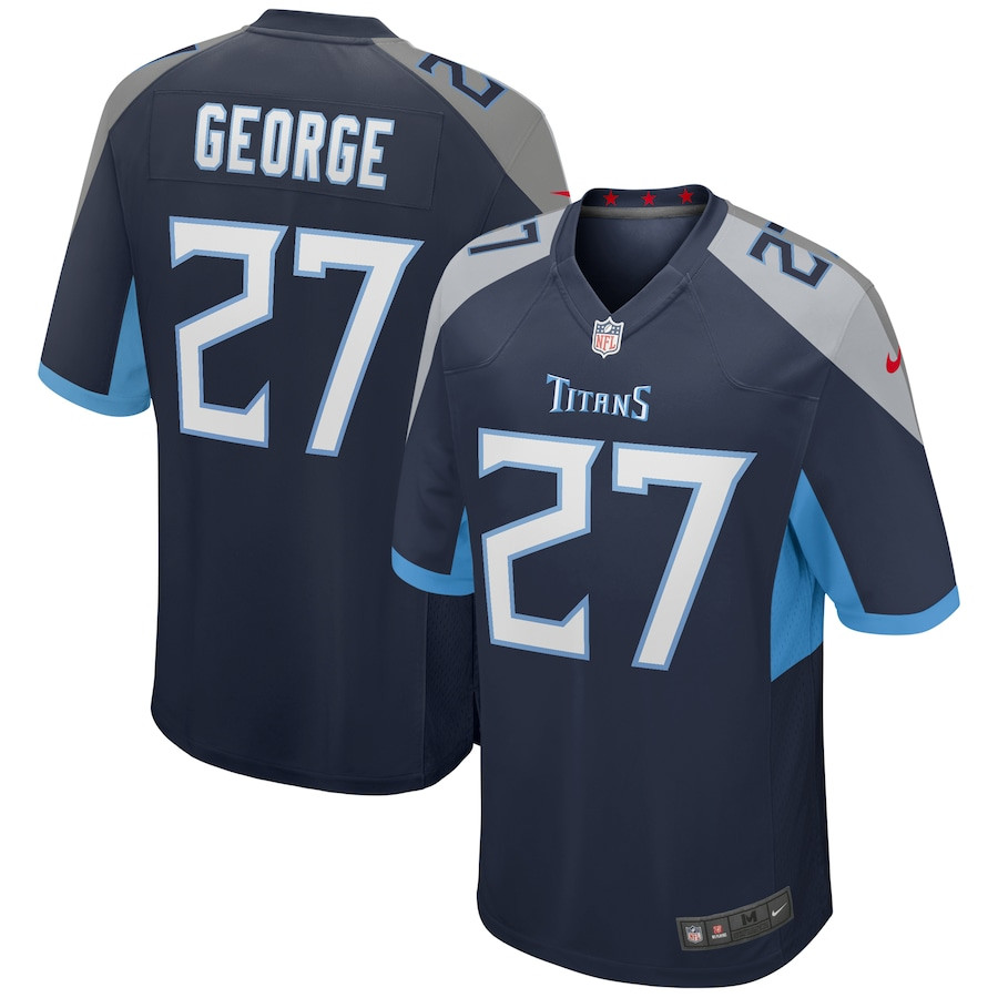 Eddie George 27 Tennessee Titans Men Game Retired Jersey - Navy Js7656