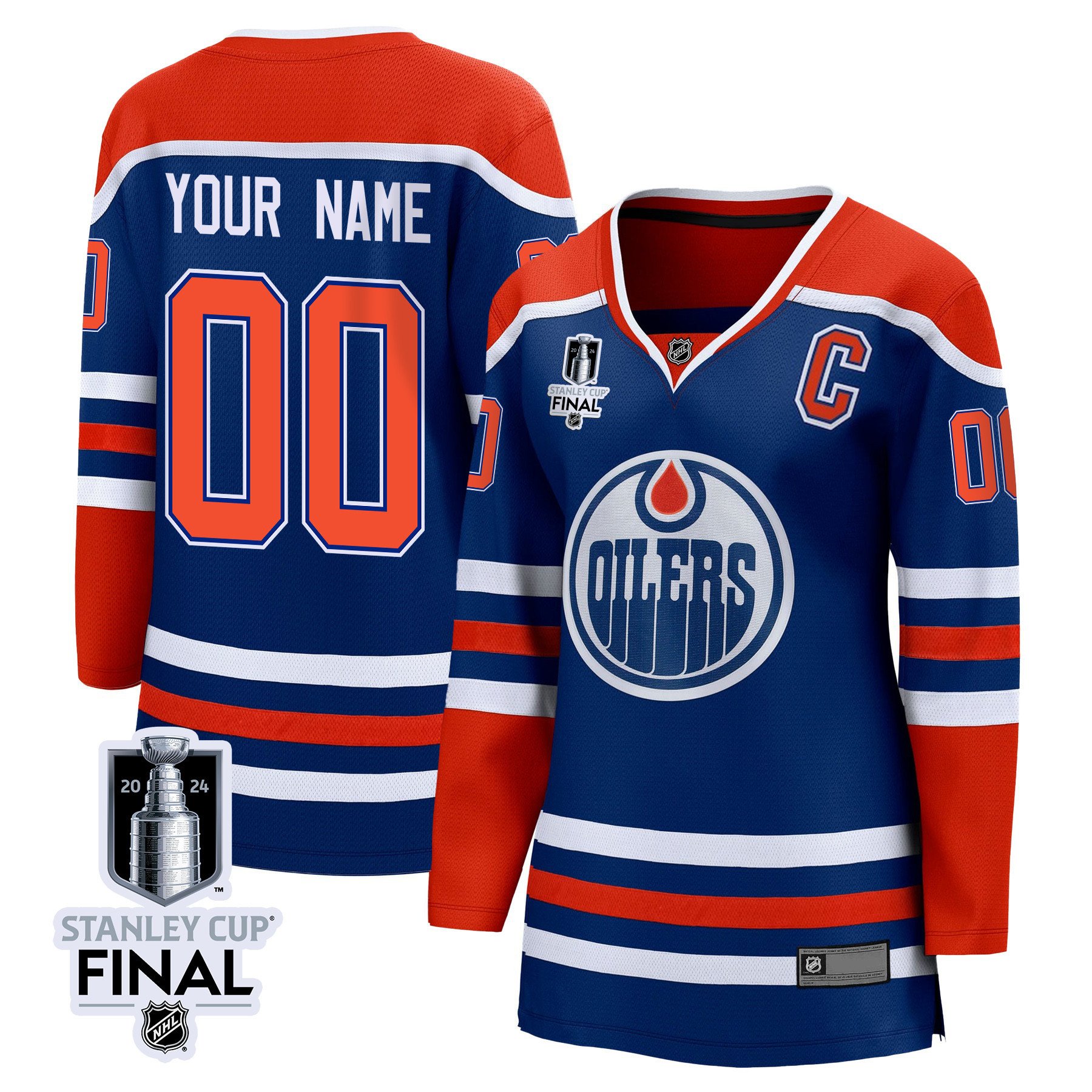 Edmonton Oilers 2024 Stanley Cup Final Women's Home Jersey Customized - Royal