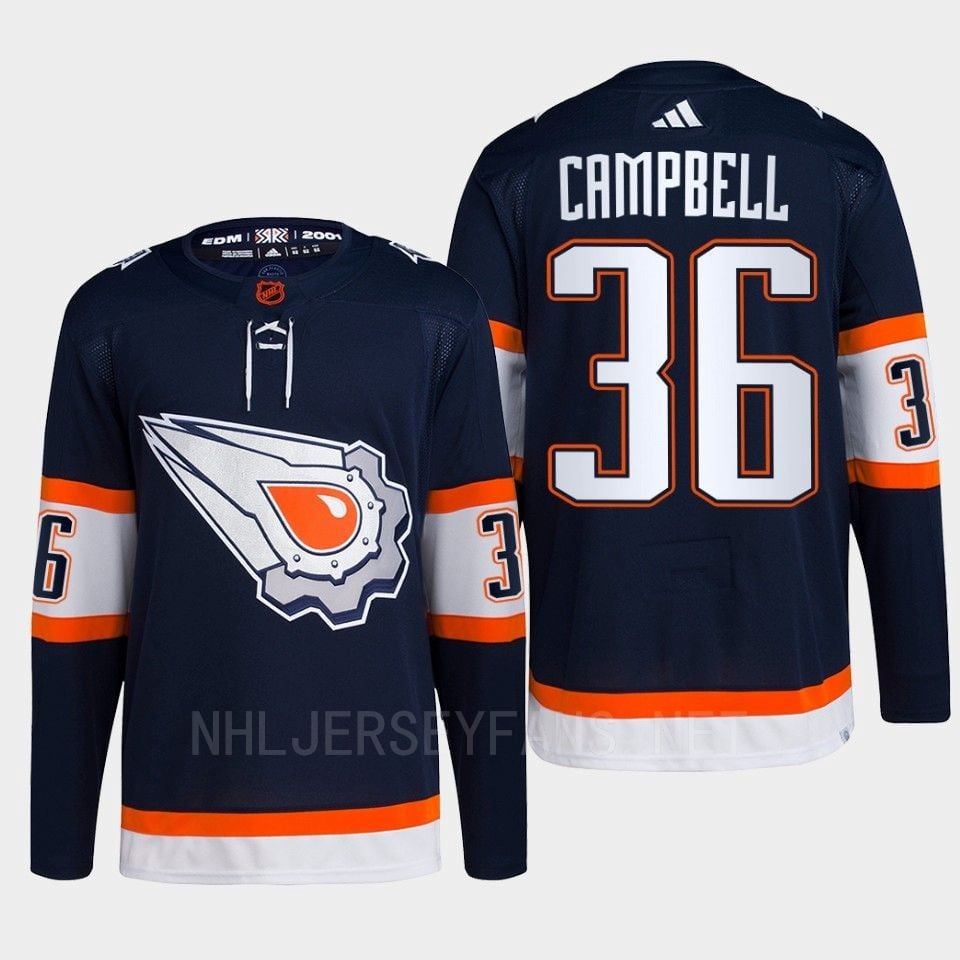 Edmonton Oilers Jack Campbell 36 Navy Primegreen Reverse Retro 2.0 Jersey 2022