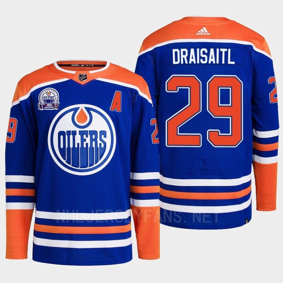 Edmonton Oilers Leon Draisaitl 29 Royal Primegreen Lee Ryan Hall Of Fame Patch Jersey 2022